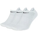 アンクルソックス ナイキ NIKE SX7673 3P エブリディクッション ノーショウソックス 2101 靴下 3足セット クッションソックス ナイキソックス...