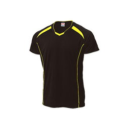 WUNDOU (ウンドウ) バレーボールシャツ ブラック×イエロー P-1610 1710 メンズ 紳士 男性 バレーボール ウェア