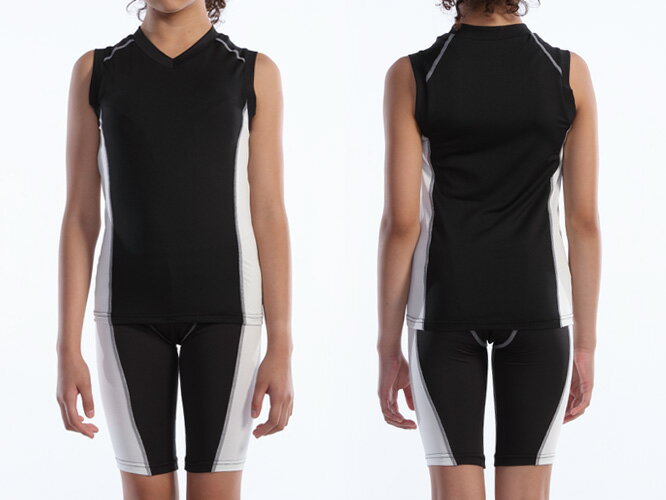 WUNDOU (ウンドウ) Vネックインナーシャツ ノースリーブ ブラック P-7040J 1710 キッズ ジュニア 子供 子ども オールスポーツ ウェアセール サッカー 用品 セール