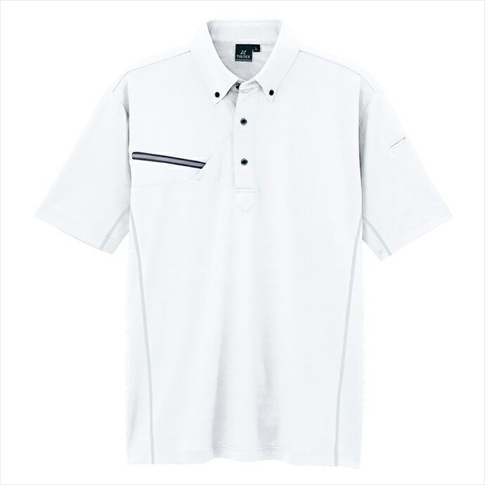 AITOZ アイトス 半袖ボタンダウンポロシャツ(男女兼用) ホワイト 551046 ウェア メンズ レディース 冷感 仕事服 作業着 作業服 ワークウェア