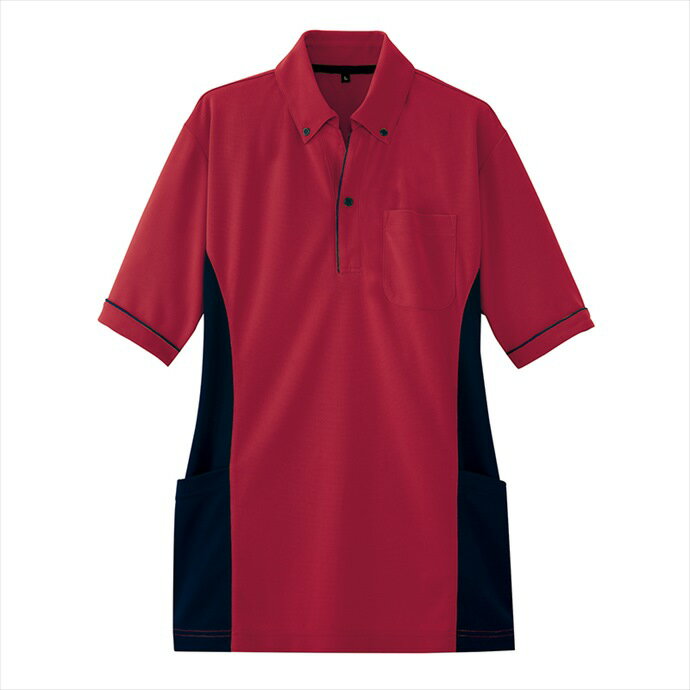 AITOZ アイトス サイドポケット半袖ポロシャツ(男女兼用) ワイン 7679 ウェア メンズ レディース 仕事..