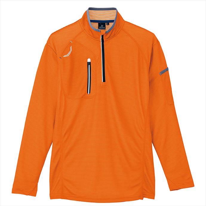 アイトス AITOZ 長袖ハーフZIPシャツ（男女兼用） ユニセックス 10606 163.オレンジ