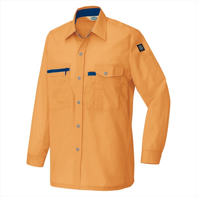 アイトス AITOZ 長袖シャツ（男女兼用）（薄地） ユニセックス 5365 063.オレンジ