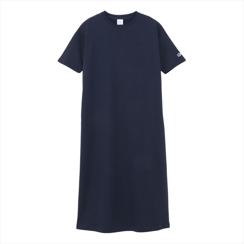 乐天商城 - ワンピース チャンピオン Champion SWEAT S/S ONEPIECE DRESS ウェア レディース CW-D010 370.ネイビー