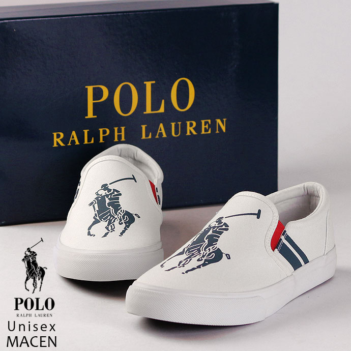 スリッポン ポロ ラルフローレン POLO RALPH LAUREN レディース ジュニア ユニセックス 102454 マセン 2206 ローカット シューズ フラットソール 紺 スニーカー MACEN