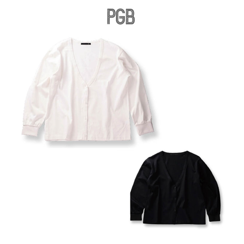 樂天商城 - ピージービー PGB レディース 10107 シルケットコットンカーディガン 接触冷感 UVカット