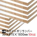 ホワイトポリランバー 30mm×915mm×1830mm (A品) 10枚組/約198.9kg 棚板 白 オーダーカット ランバーコア材 棚材 内装材 ポリエステル化粧合板 白化粧板 カウンター材 ラック撥水 軽量棚板 diy
