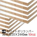 ホワイトポリランバー 30mm×1220mm×2440mm (A品) 10枚組/約351.7kg 棚板 白 オーダーカット ランバーコア材 棚材 内装材 ポリエステル化粧合板 白化粧板 カウンター材 ラック撥水 軽量棚板 diy