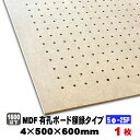 MDF有孔ボード（5φ-25P）4mm厚　500mm×600mm（A品）1枚/約0.94kg