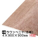 ラワンベニヤ 1枚組/約1.79kg 4mm×900mm×900mm(A品)ベニヤ板 ベニヤ ベニア ラワン合板 合板 板材 DIY DIY用合板 木材 T2 オーダーカット 低ホルムアルデヒド