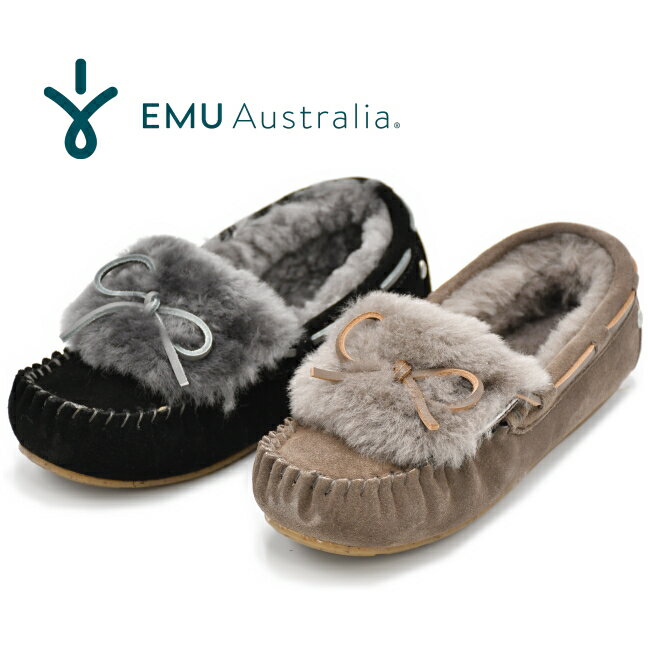 EMU Australia エミュ エミュー モカシン シープスキン AMITY CUFF アミティーカフ 日本限定 W11200 ムートン スエードモカシン ファー ボア フラットシューズ レディース 靴【あす楽対応】【大きいサイズ】