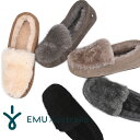 EMU Australia エミュ エミュー モカシン シープスキン Cairns Reverse Fur W11705 ケアンズ emu スリッポン リバース ファー ムートン ファー ボア フラットシューズ ブラック レディース 靴