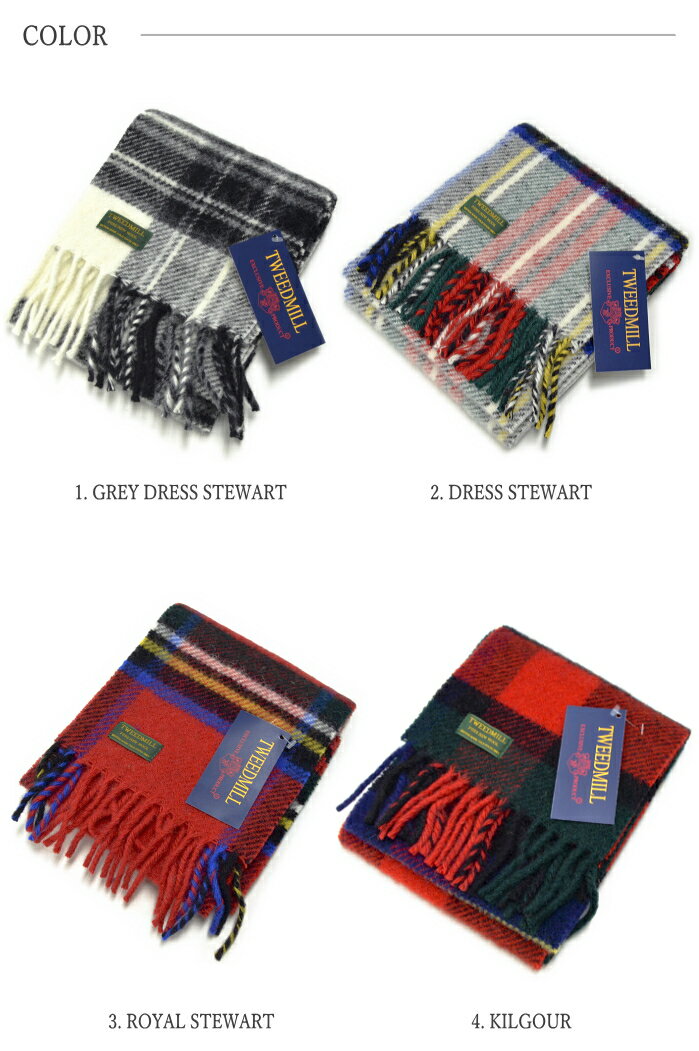 TWEEDMILL ツイードミル ウール マフラー PURE NEW WOOL TARTAN SCARF 18 英国製 タータンチェック レディース ユニセックス マフラー 女性用 男性用【あす楽対応】