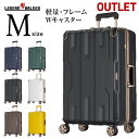 楽天アウトレットトラベラー【20％OFF】名入れ無料 アウトレット スーツケース M サイズ キャリーケース キャリーバッグ レジェンドウォーカー LEGEND WALKER M サイズ 5泊 5日 6泊 6日 7泊 7日 旅行用 ダブルキャスター 軽量 フレームタイプ ハードケース TSAキータイプロック 送料無料 『5113-60』