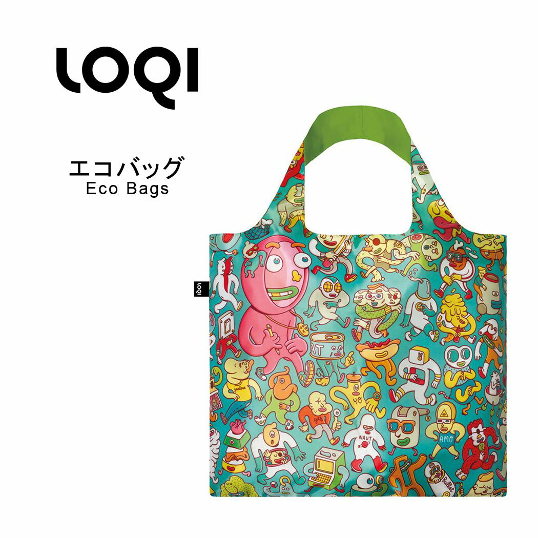 エコバッグ 折りたたみ コンパクト バッグ loqi ローキー Artist Collection アーティストコレクション メンズ 大きめ おしゃれ かわいい 軽い 軽量 トート ブランド マザーズバッグ エコバック バック ショッピングバッグ メール便 送料無料 LOQI-BAG-Q1