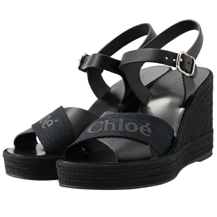 【CHLOE 】ロゴ サンダル ミュール ウェッジヒール レザー chc24u01ykr001.jpg