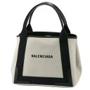 バレンシアガ トートバッグ（レディース） 【訳あり】バレンシアガ BALENCIAGA トートバッグ ネイビー カバ スモール キャンバス バッグ NAVY CABAS S ホワイト 339933 2HH3N 9260