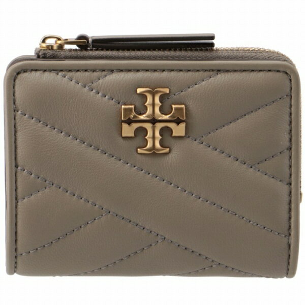 トリーバーチ 二つ折り財布 レディース 【アウトレット】【訳あり】トリーバーチ TORY BURCH 財布 二つ折り レディース KIRA バイフォールド ウォレット L字ファスナー 二つ折り財布 グレー系 153121 0196 082