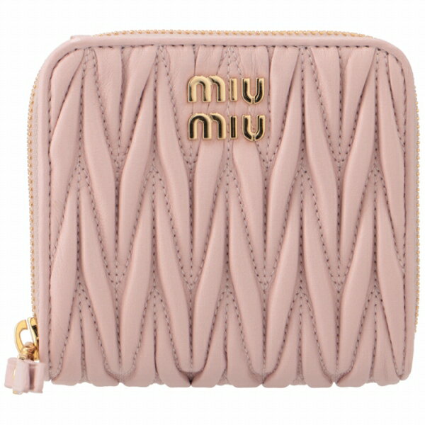 【アウトレット】【訳あり】ミュウミュウ MIU MIU マテラッセ 財布 二つ折りスモール 二つ折り財布 ピンク系 5ML522 2FPP E18