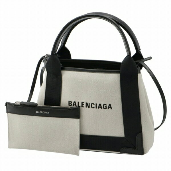 ハンドバッグ 【アウトレット】【訳あり】バレンシアガ BALENCIAGA トートバッグ ネイビー カバ XS キャンバスバッグ NAVY CABAS XS ホワイト 390346 2HH3N 9260