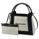 【アウトレット】【訳あり】バレンシアガ BALENCIAGA トートバッグ ネイビー カバ XS キャンバスバッグ NAVY CABAS XS ホワイト 390346 2HH3N 9260