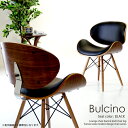 椅子 チェア 木製脚 デザイナーズ 風 極厚クッション ブルチーノ ブラック カフェ チェア