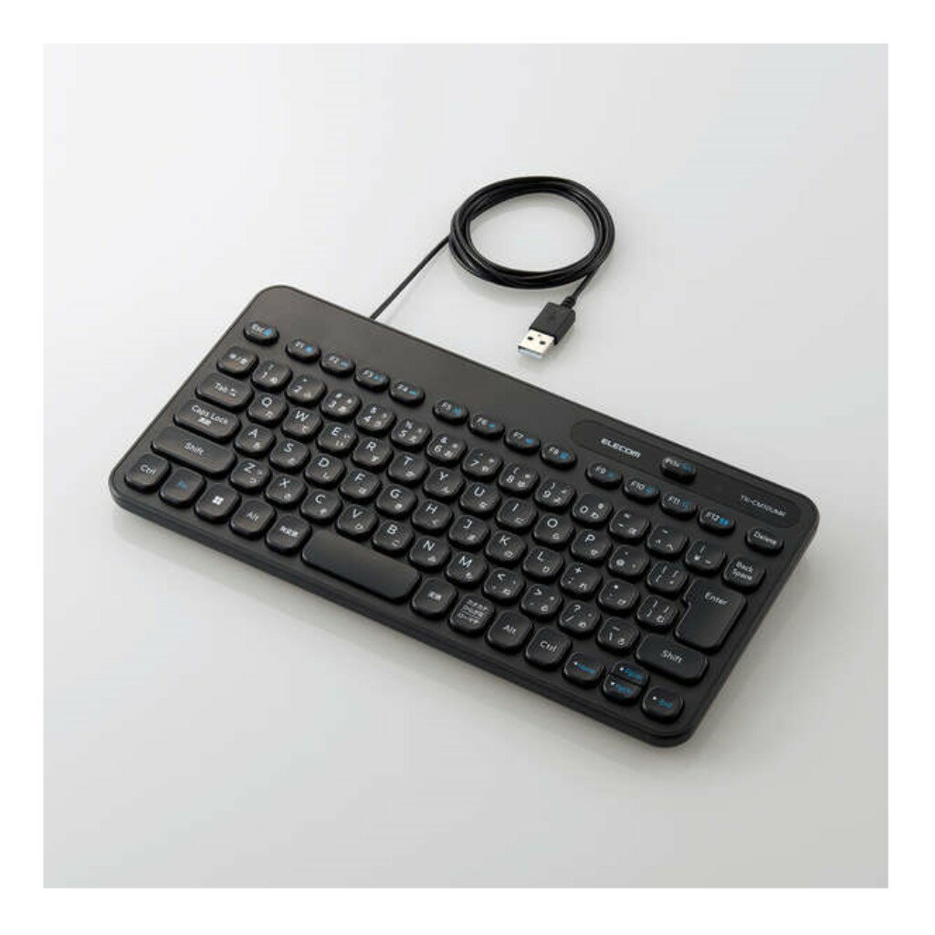 【新品/取寄品/代引不可】キーボード/有線/メンブレン式/コンパクト/Caps Lock機能無効化スイッチ搭載/抗菌/ブラック TK-CM10UMKBK