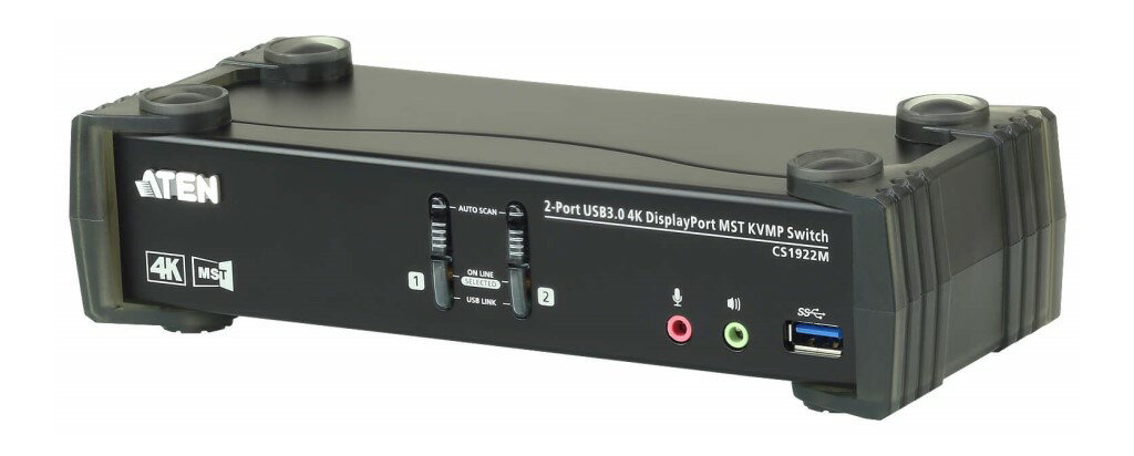 ڿ//ԲġUSB 3.0ϥ DCI 4Kб 2ݡUSB DisplayPort MST KVMPå CS1922M/ATEN