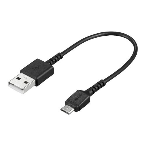 【新品/取寄品/代引不可】USB microBケーブル スリム 0.1m ブラック BSMPCMB101BK