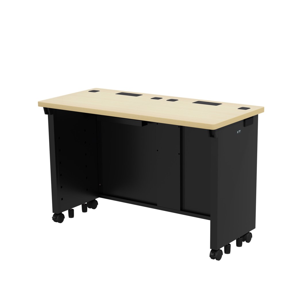 【新品/取寄品/代引不可】＜別途送料＞eデスク(ブラック+薄い木目)W1100xD500xH700＜受注生産品＞ ED-SK11050BKLM