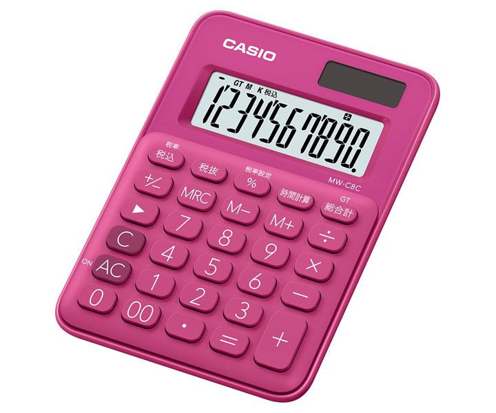 【新品/取寄品/代引不可】カラフル電卓 MW-C8C-RDN