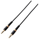 【新品/取寄品/代引不可】AUXケーブル/φ3.5オス-φ3.5オス/高耐久/スリム/0.5m/ブラック AX-35MS05BK(2)