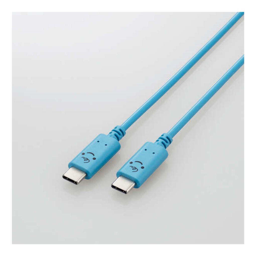 【新品/取寄品/代引不可】USB Type-C to USB Type-Cケーブル/USB Power Delivery対応/顔つきタイプ/1.0m/ベイビー(ブルーxブラック) MPA-CCF10BUF