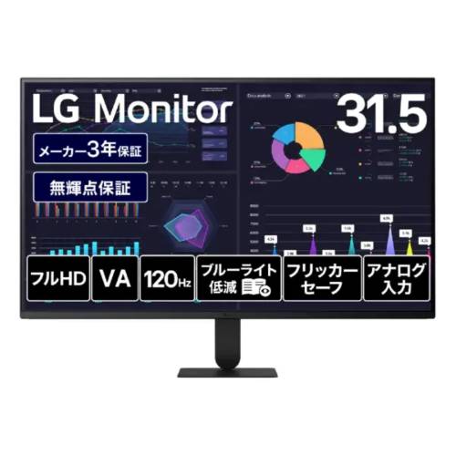 31.5インチ 液晶ディスプレイ(1920x1080/VA/アンチグレア/D-Sub/HDMI/120Hz/3年保証) 32U401B-B