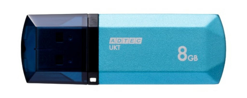 キャップ式USB2.0メモリ 8GB シャイニングブルー AD-UKTSL8G-U2