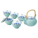 【新品/取寄品/代引不可】【特選商品6】有田焼 掛分ぶどう M蓋付茶器揃 31074