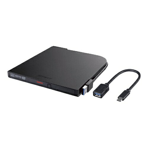 【新品/取寄品/代引不可】USB3.2(Gen1)対応 ポータブルDVD 書込ソフト添付 ブラック DVSM-PTCV8U3-BKB
