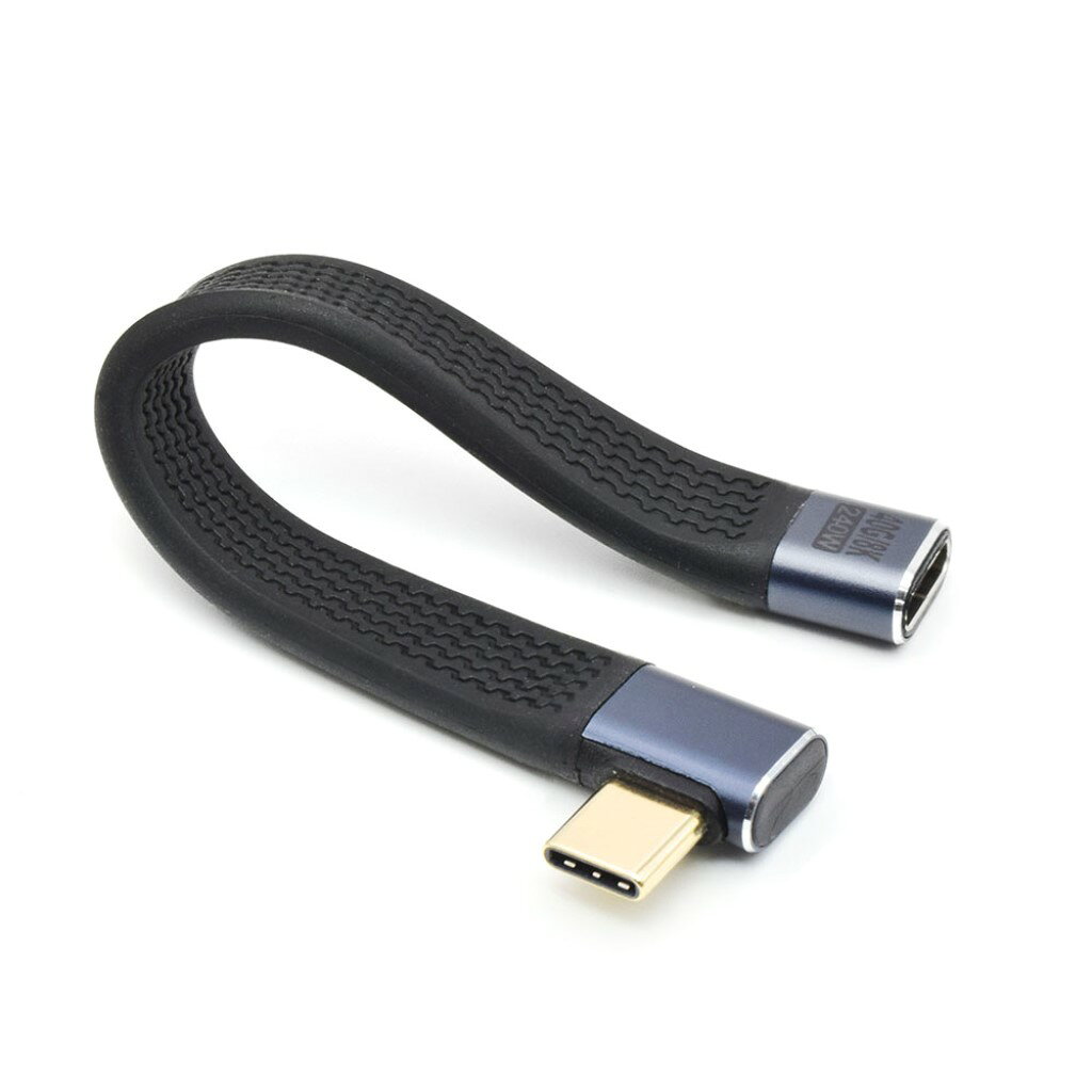 TYPE-C変換 延長ショートケーブル 直角L型FLAT TCTCSC-LR-FLATEX