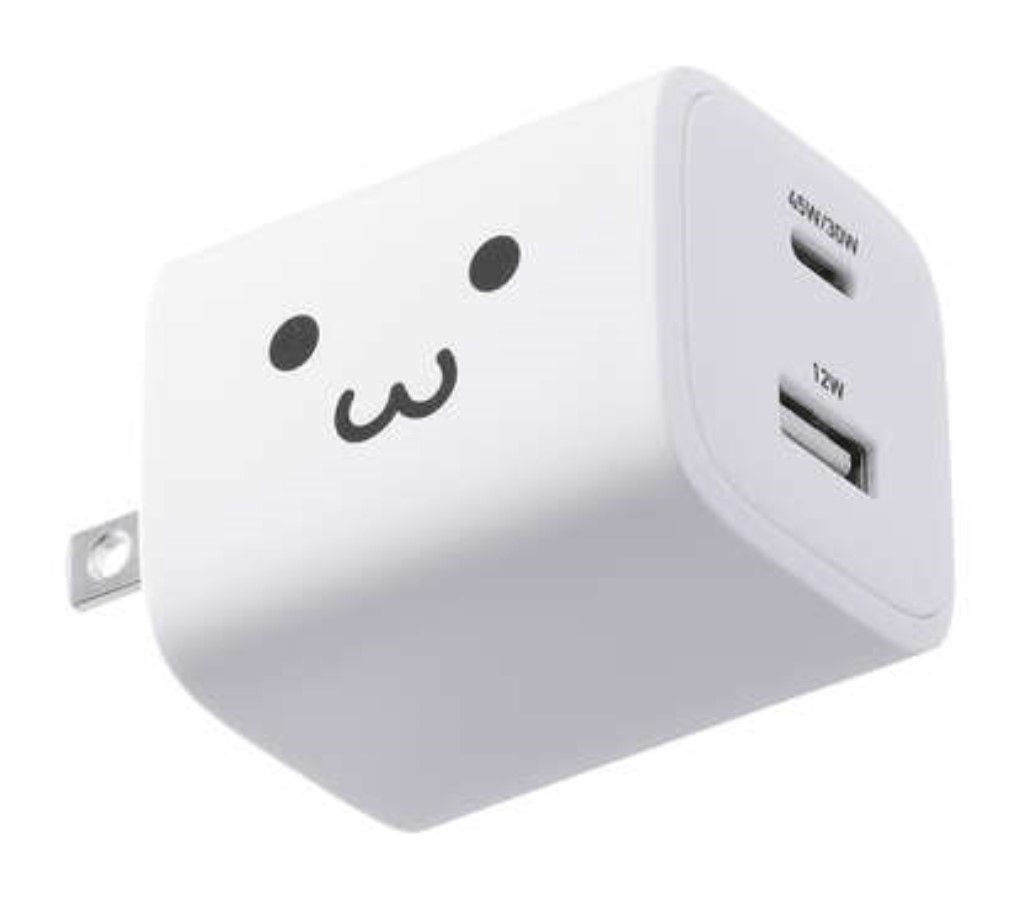 【新品/取寄品/代引不可】AC充電器/スマホ・タブレット用/USB PD/45W/USB-Cx1/USB-Ax1/スイングプラグ/しろちゃん MPA-AC11045WF