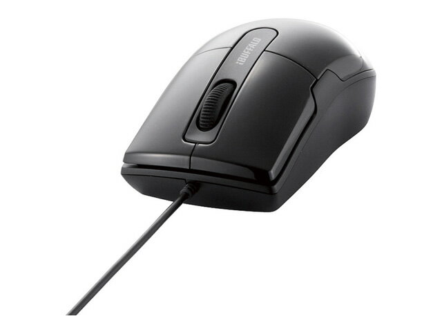 【新品/取寄品/代引不可】有線BlueLEDマウス 静音/3ボタン/Mサイズ ブラック BSMBU26SMBK