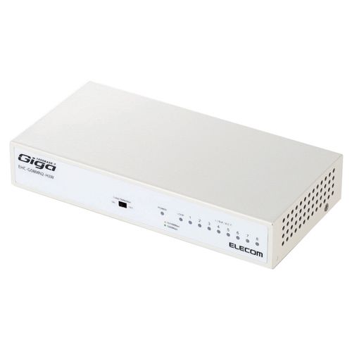 【新品/取寄品】Giga対応スイッチングHub/8ポート/金属筐体/磁石付き/電源内蔵モデル/ホワイト EHC-G08MN2-HJW