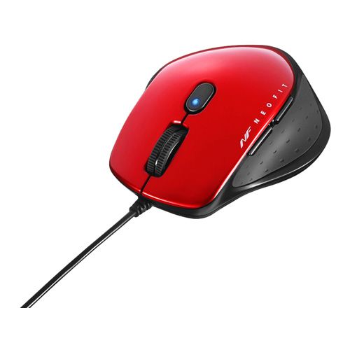【新品/取寄品/代引不可】有線 BlueLED 5ボタン ネオフィットマウス Sサイズ レッド BSMBU510SRD 【新品/取寄品/代引不可】有線 BlueLED 5ボタン ネオフィットマウス Sサイズ レッド BSMBU510SRD