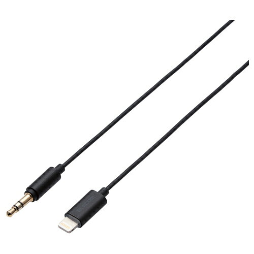 取寄品 代引不可 AUXケーブル Lightning-φ3.5オス スリムデザイン 1.0m ブラック AX-L35D10BK outletplaza-11221551 Outlet Plaza パッケージ画像