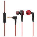 【新品/取寄品/代引不可】ステレオヘッドホン/カナル(マイク付)/GrandBass/レッド EHP-GB100MRD(2)