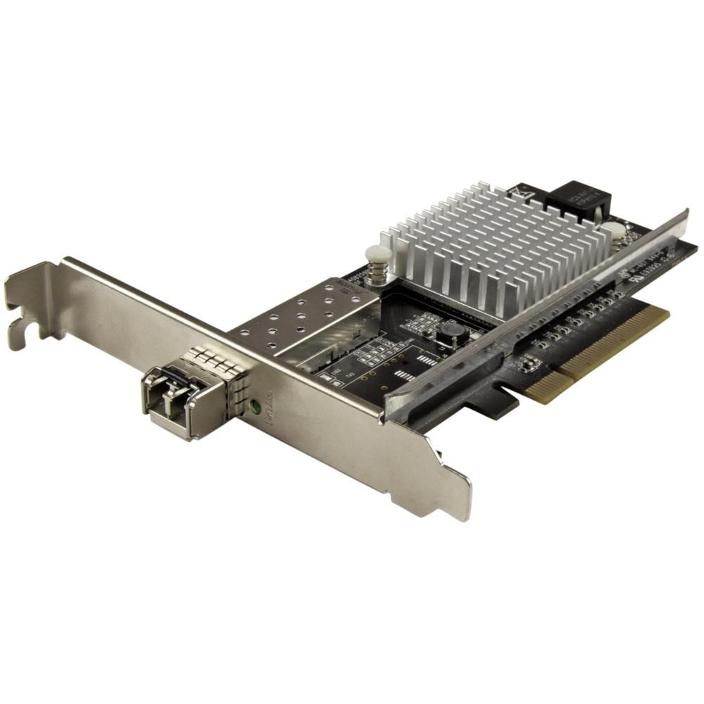 【新品/取寄品/代引不可】1ポート10ギガSFP+増設PCI Express対応LANカード 10GBase-SR規格対応NIC Intelチップ搭載 マルチモード対応光トランシーバモジュール付属 PEX10000SRI