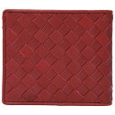 【新品/取寄品】【特選商品2】良品工房 編込ミ二ツ折財布 レッド J17-232RE