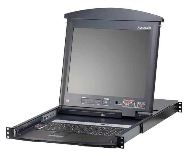 【新品/取寄品/代引不可】19インチLCD搭載8ポートカテゴリ5 IP-KVMドロワー ショートレール(3年保証) KL1508AINJJS-3/ATEN