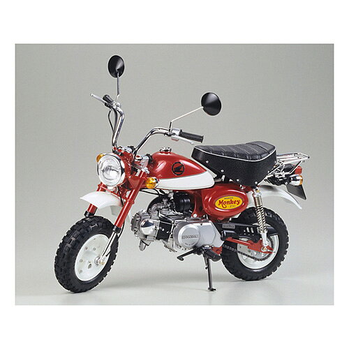 配送区分：Fサイズ【新品/在庫あり】[タミヤ] プラモデル 1/6 オートバイシリーズ No.30 1/6 Honda モンキー 2000年スペシャルモデル ※ご注文手続き後、当店より発送予定日または取寄商品の在庫有無・納期を記載したご注文確認メールをお送りいたしますので必ずご確認をお願い致します。 《在庫あり》 TAMIYA / タミヤ 1/6 オートバイシリーズ No.30 1/6 Honda モンキー 2000年スペシャルモデル 【 Honda モンキーについて 】 コンパクトなサイズと個性的で愛らしいルックスでレジャーバイクというジャンルを切り開いたのがHonda・モンキーです。赤いフレームに50cc の空冷4サイクルエンジンを搭載し、自動車のトランクに入れて手軽に持ち運べるように、折りたたみ式のシートとハンドルを採用した初代モデルがデビューしたのは1967年のこと。ホイールサイズを5インチから8インチに大型化し、前後にサスペンションを装備するなど様々な改良が施されて現在も販売が続けられ、2000年1月にはスペシャルモデルが限定販売されました。 【 模型について 】 ●1/6スケール、全長224mm、全幅100mm、全高175mm。 ●両サイドに装備されたバックミラーや排ガス規制対応型キャブレターなど2000年型の特徴を押さえてモデル化。 ●金属製コイルスプリングを装備して前後のサスペンションは可動。 ●ハンドルは実車同様に折りたたむことができます。 ●49cc のSOHCエンジンを精密に再現。各種の配線、配管はビニールパイプで表現。 ●ヨシムラ製、武川製の2種類のカスタムマフラーなどのオプションパーツもセットしました。 ●スライドマークは2000年スペシャル、ノーマルの2種類を用意して、ノーマルモデルにも仕上げられます。