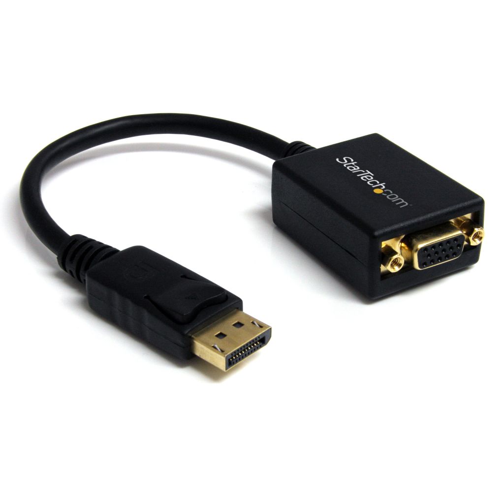 【新品/取寄品/代引不可】DisplayPort(オス)−VGA(メス)変換アダプタ (黒) ディスプレイポート/ DP−VGA (D-Sub15ピン) 変換ケーブル 1920x1200 ブラック DP2VGA2