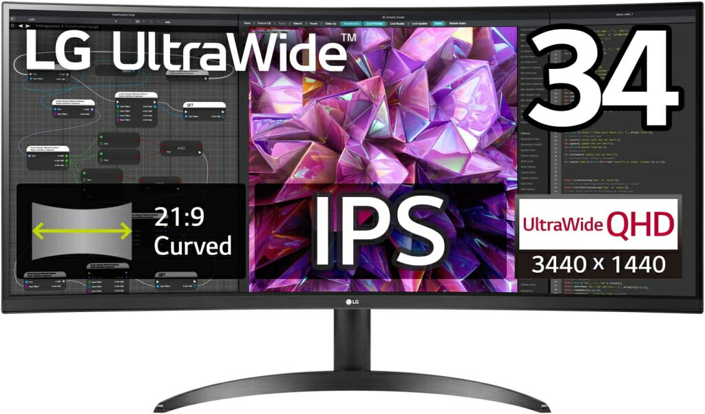 エレクトロニクス 34WQ60C-B UltraWide 34型 UWQHDウルトラワイド曲面ディスプレイ LGエレクトロニクス